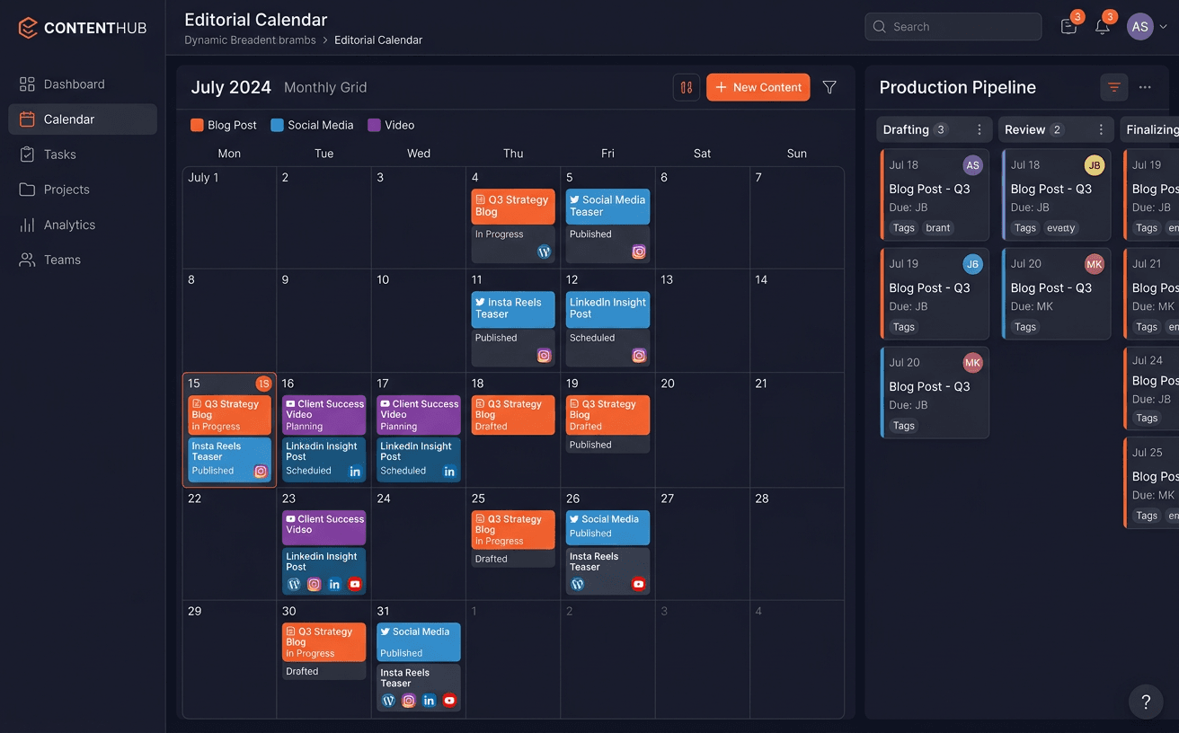 Content Production Calendar