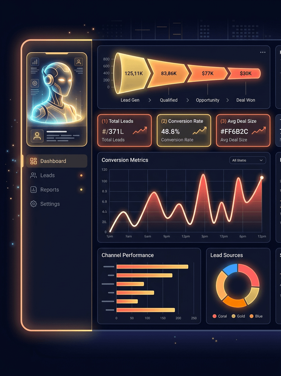 Real-time lead conversion and pipeline analytics dashboard