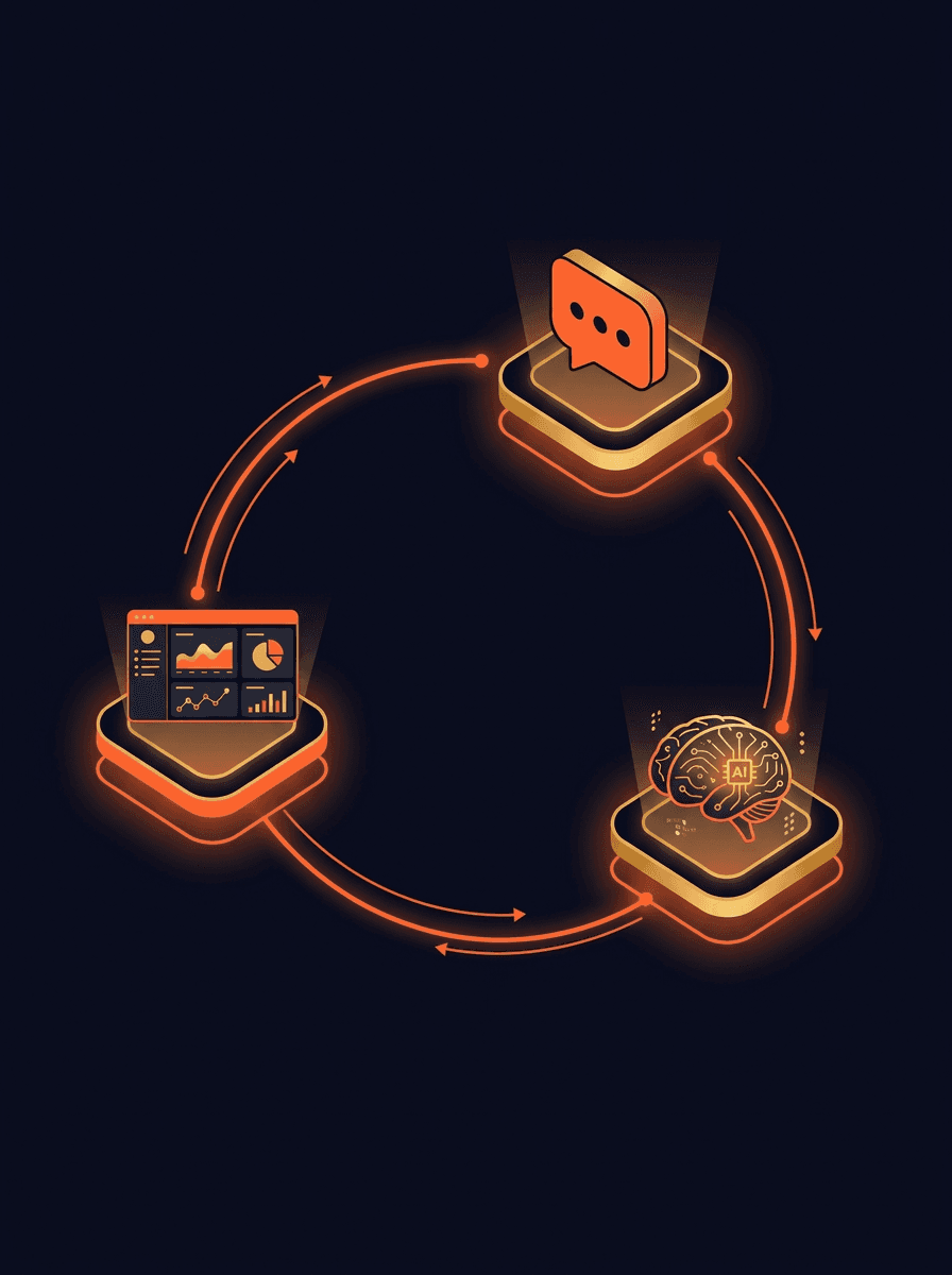 AI-driven lead capture and follow-up workflow loop diagram