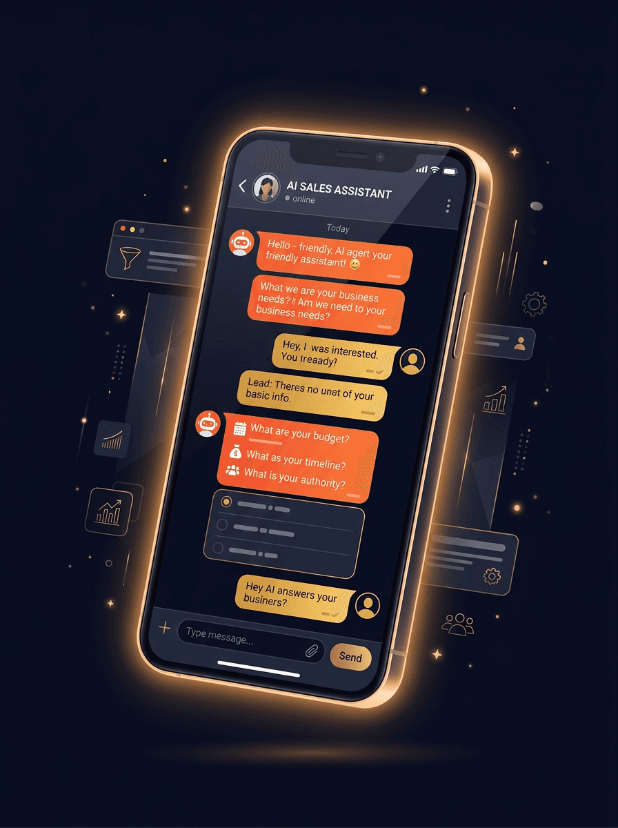 WhatsApp Business automated lead qualification conversation mockup